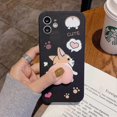 thumbnail image 2 of Newway Men And Women Creative Funny Novelty Waving 3d Pink Butt Animals Soft Tpu Silicone Rubber Phone Case, compatible Iphone 13||corgi Butt Black, 2 of 2