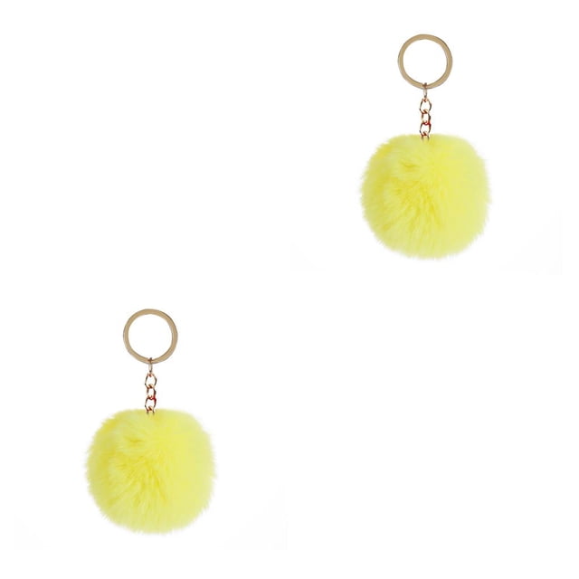 Cateissary Fuzzy Ball Llavero Flexible Cómodo Encantador Llaveros Adorable Práctico Llaveros Mujeres para niños Adultos Ancianos Estudiantes Amarillo 6cm Amarillo 6cm 2piezas Cateissary CBP389156