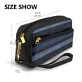 thumbnail image 3 of Portable Makeup Storage Bag 7.87×3.35×2.16in Portable Design Pu Leather Made Of A Bag For Multi-Use Darkblue Stripe_1, 3 of 4