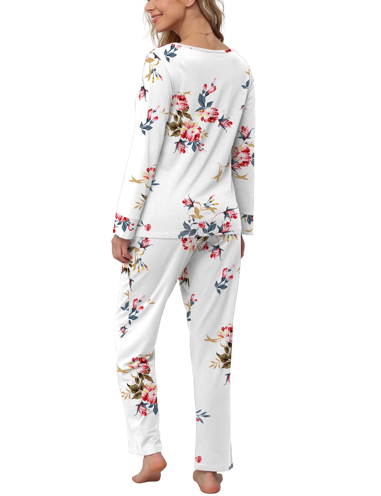 Women's Pajamas Set Long Sleeve Shirts and Long Pants 2 Piece Pjs Sleepwear with Pockets