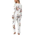thumbnail image 5 of Anygrew Women's Pajamas Set Long Sleeve Shirts and Long Pants 2 Piece Pjs Sleepwear with Pockets, 5 of 9