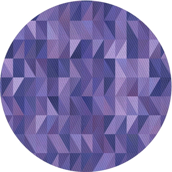 Ahgly Company Indoor Round Patterned Purple Amethyst Purple Area Rugs, 4' Round