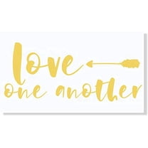 Love One Another Arrow Wall Sticker Vinyl Letters Decals Home Décor, 23x10-Inch Buttercream