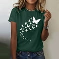 thumbnail image 2 of T-Shirts For Women Butterfly Print Round Neck Short Sleeve T Shirt Top Womens Tops, 2 of 5