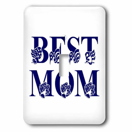 3dRose Best Mom with Flag Text - Single Toggle Switch