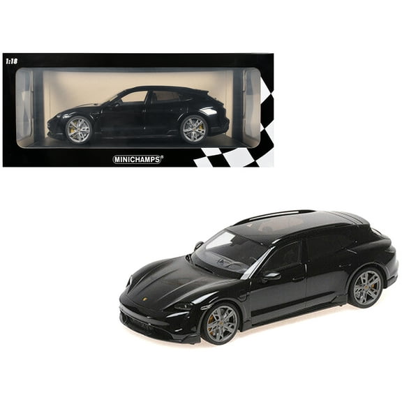 2021 Porsche Taycan CUV Turbo S Black Limited Edition to 480 pieces Worldwide 1/18 Diecast Model Car by Minichamps