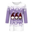 thumbnail image 4 of larppty Christmas Shirts for Women Trendy Xmas Gnome Graphic Tees 3/4 Sleeve Tops Crewneck Blouses Holiday Tshirts (Light Purple, M), 4 of 4