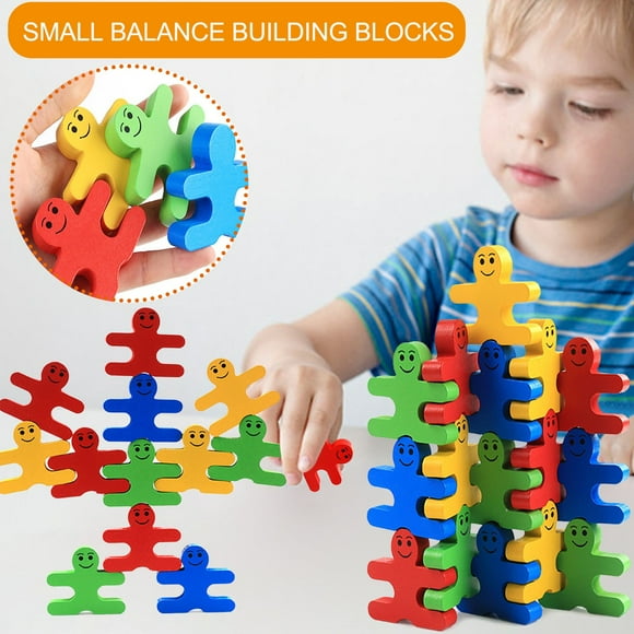 EGNMCR Stacking Blocks for Toddlers Simle Building Blocks Wooden Children's Puzzle Toys Balance Blocks Birthday Gifts for Kids