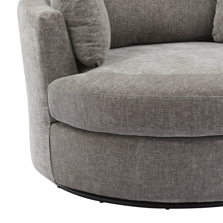 Modern Accent Chair Swivel Armchair, Round Fabric Barrel Chairs Single Sofa  Lounge Chair with Small Pillow for Living Room - Bed Bath & Beyond -  37833459