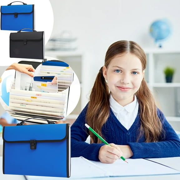 13 Pockets Accordion File Organizer with Durable Handle,Expanding File Folder with Labels,Portable Document Receipt Organizer for A4 Letter Size Paper,Document Organizer for Travel School Office