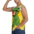 thumbnail image 3 of Lsque T-Rex Playing Football Print Men's Cotton Blend Sleeveless Muscle Shirts (S-3XL)- Moisture Wicking, Odor Protection, UPF 30+,3X-Large, 3 of 8