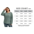 thumbnail image 4 of TEMOFON Womens Plus Size Tops Eyelet Blouses Crewneck Button Design Long Sleeve 2025 Fall Casual Shirt, 4 of 7
