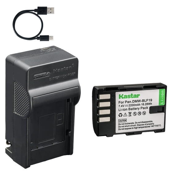 Kastar 1-Pack Battery and AC & USB-C Charger, Compatible with Panasonic DMW-BLF19 DMW-BLF19E DMW-BLF19PP GH3 GH3A GH3GK GH3H GH4 GH4A GH4H GH5 GH5S G9, Sigma SD Quattro SD Quattro H BP-61 PG-41 Grip