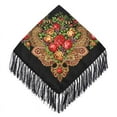 thumbnail image 2 of Bufanda estilo étnico retro con borlas cuadradas para primavera, verano, otoño e invierno, estilo Baotou, con bigote y flores bohemias, 2 of 6