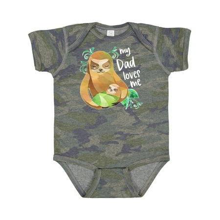 

Inktastic My Dad Loves Me Cute Sloth and Baby Gift Baby Boy or Baby Girl Bodysuit