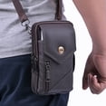 thumbnail image 4 of Btafrte Riñonera Retro para Hombre Bolso Cruzado Cuero Bolso Deportivo Diario para Hombre (negro Marrón), 4 of 7