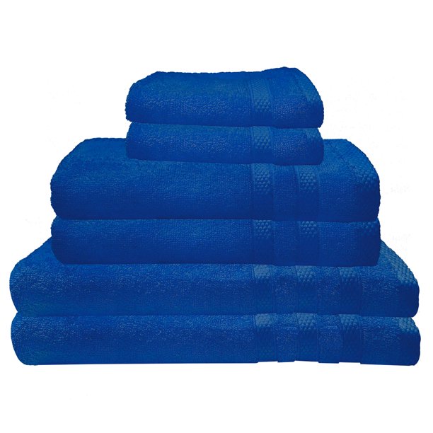 Premius Premium 6Piece Combed Cotton Bath Towel Set, Prince Blue
