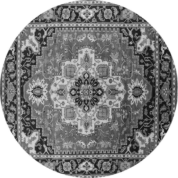 Ahgly Company Indoor Round Persian Gray Traditional Area Rugs, 6' Round