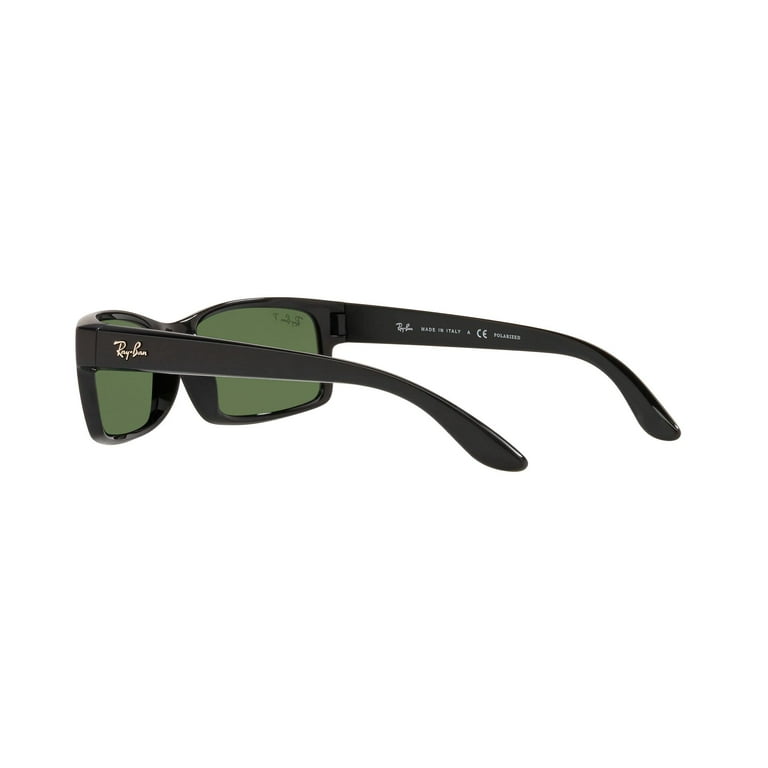 Ray-Ban RB4151-601/2P Men's Black Rectangular Green Polarized Lens