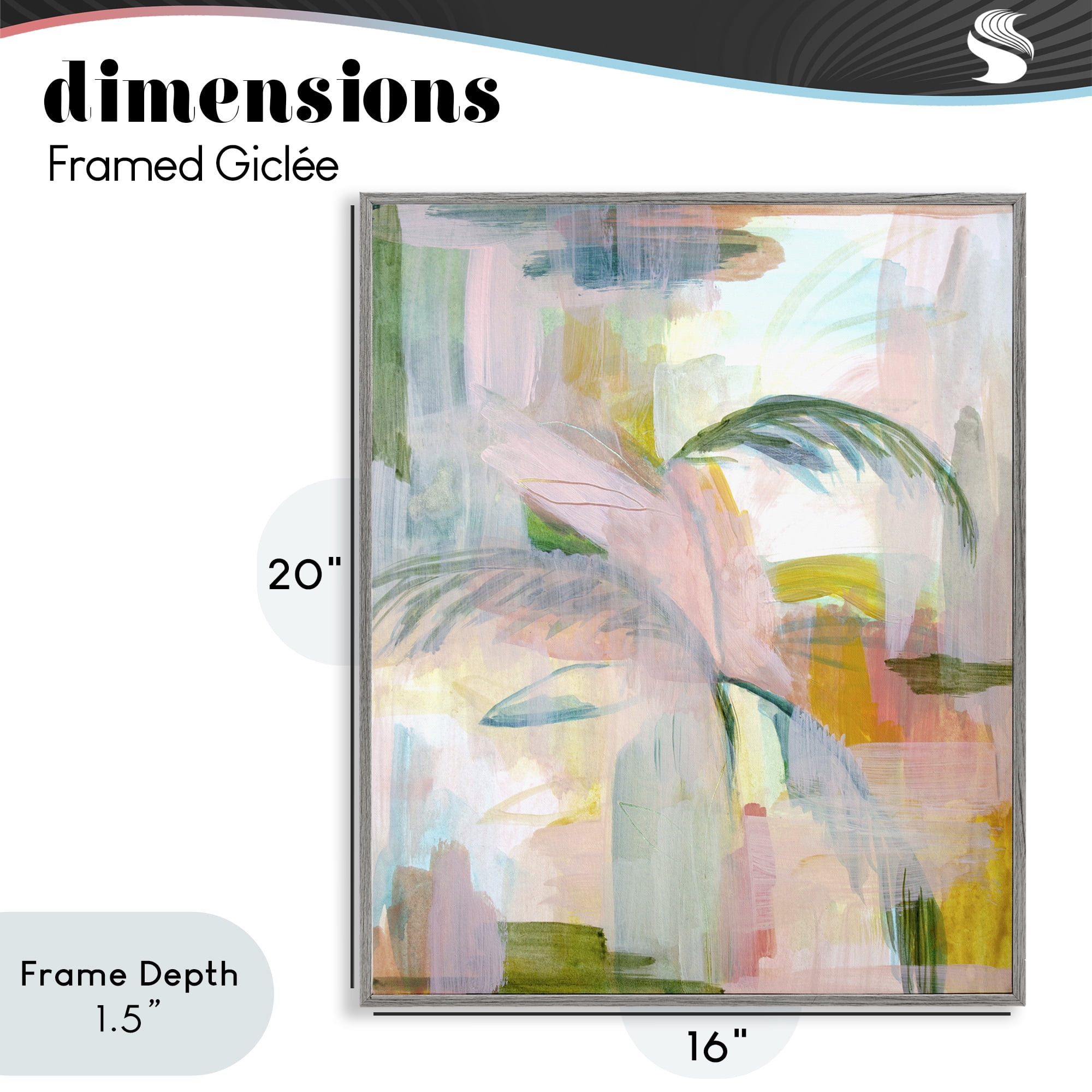Stupell Industries Palm City Expression Gray Framed Giclee Art, design by Gemma Bardot