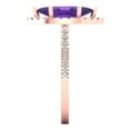 thumbnail image 3 of 2.38ct marquise cut purple natural amethyst 14k rose gold halo Bridal Wedding Engagement Promise Anniversary Ring for Women size 7.25, 3 of 7