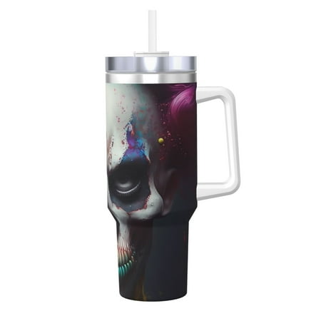 

Ocsxa Modern Abstract Colorful Skull C Print 40oz Stainless Steel Vacuum Insulated Tumbler Car Cup Coffee Mug with Spillproof Lid Keep Your Drink Hot or Cold on the Go