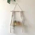 thumbnail image 5 of Boho Macrame Tapestry Wall Hanging Shelf Hand Woven Cotton Rope Plant Hanger Wood Floating Shelf Home Living Room Decorations (01), 5 of 7