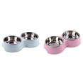 thumbnail image 1 of (Lot de 2) Rinsvye Tapis de Table de Cuisine pour Chiot à Double Bol pour Chien Ensemble de Napperons de Cuisine Mangeoire Assiette en Acier Inoxydable Compagnons Plat à Boire Fournitures d'Alimentation Napperons de Table de Cuisine Ronds Accessoires pour Petit Chien Napperons en Acier Inoxydable, 1 of 4