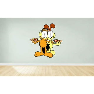 Garfield The Cat and Odie Talking Cartoon Character Wall Art Sticker Vinyl Decals Baby Girls Boys Children Kids Bedroom House School Wall Decor