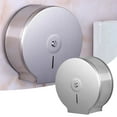 thumbnail image 3 of Jumbo Toilet Roll Dispenser, Stainless Steel Wall Mount Roll Hand Towel Dispenser, Jumbo Roll Toilet Tissue Paper Dispenser Roll Toilet Paper Holder with Lock Key, 3 of 9