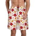 thumbnail image 1 of Balery fall laef Maple Traje de Baño Estilo Hawaiano para Hombre, Shorts de Secado Rápido con Bolsillos-Small, 1 of 6