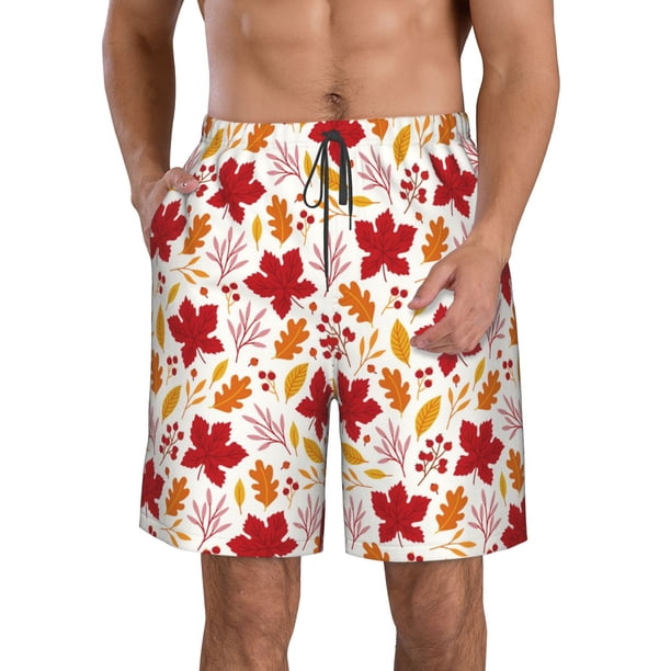 Fotbe fall laef Maple Trajes de Baño Estampados para Hombre, Shorts de Verano de Secado Rápido, Ropa de Playa, Bañadores-X-Large