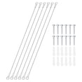 thumbnail image 1 of Stainless Steel Lanyard Cable with Eyelets 0.06" x 12" 1.5mm x 30cm Lock Security Wire Rope with Screws, 6 Pack, 1 of 6