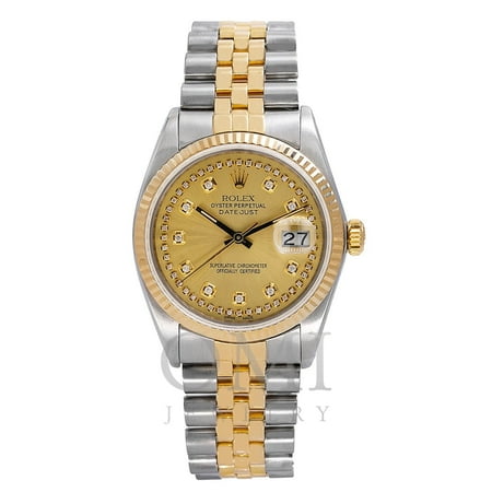 Rolex Datejust 16013 36mm Champagne Dial With Two Tone Jubilee Bracelet, Rolex, Adult, Male