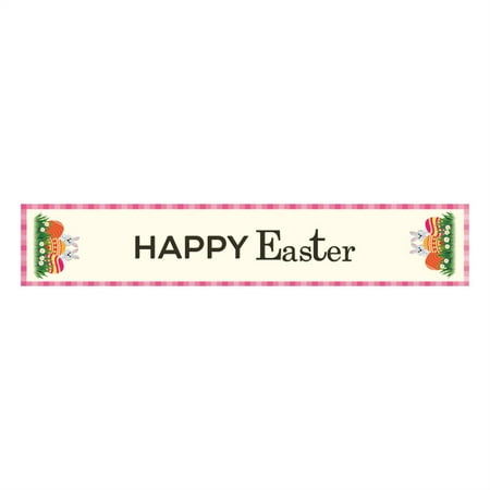 

Linen Easter Table Runner Bunny Egg Rabbit Decoration Decor Buffalo Plaid Easter Tablecloth Farmhouse Holiday Decor Hello Easter Season Decorative Holiday Spring Table Runner