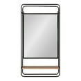 thumbnail image 3 of Kate and Laurel Webber Farmhouse Framed Wall Mirror with Shelf, 19 x 36, Rustic Brown and Charcoal Gray, Modern Decorative Mirror for Wall, 3 of 7