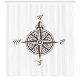 thumbnail image 3 of Ambesonne Maritime Shower Curtain, Simple Retro Windrose Art, 69"Wx84"L, Taupe and White, 3 of 3