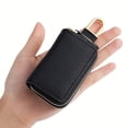 thumbnail image 6 of QIQUWOHUL Leather Car Key Holder Case Wallet Zip Bag Key Ring Double Layer Key Organiser Key Ring Cover Zip Key Case Bag Leather Key Holder, 6 of 7