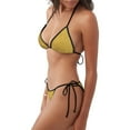 thumbnail image 2 of Fuzoiu Gold Shiny Print Women Triangle Bikini Sets,Halter Two Piece Sexy Swimsuit,String Tie Side Bathing Suit, 2 of 6