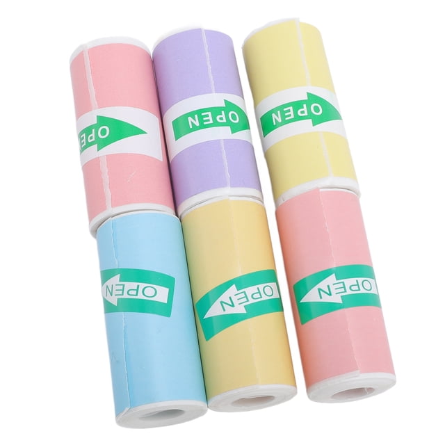 Papel De Impresión Térmica, 6 Rollos De Papel Térmico Suave Multicolor Para Etiqueta De Nota Fotográfica