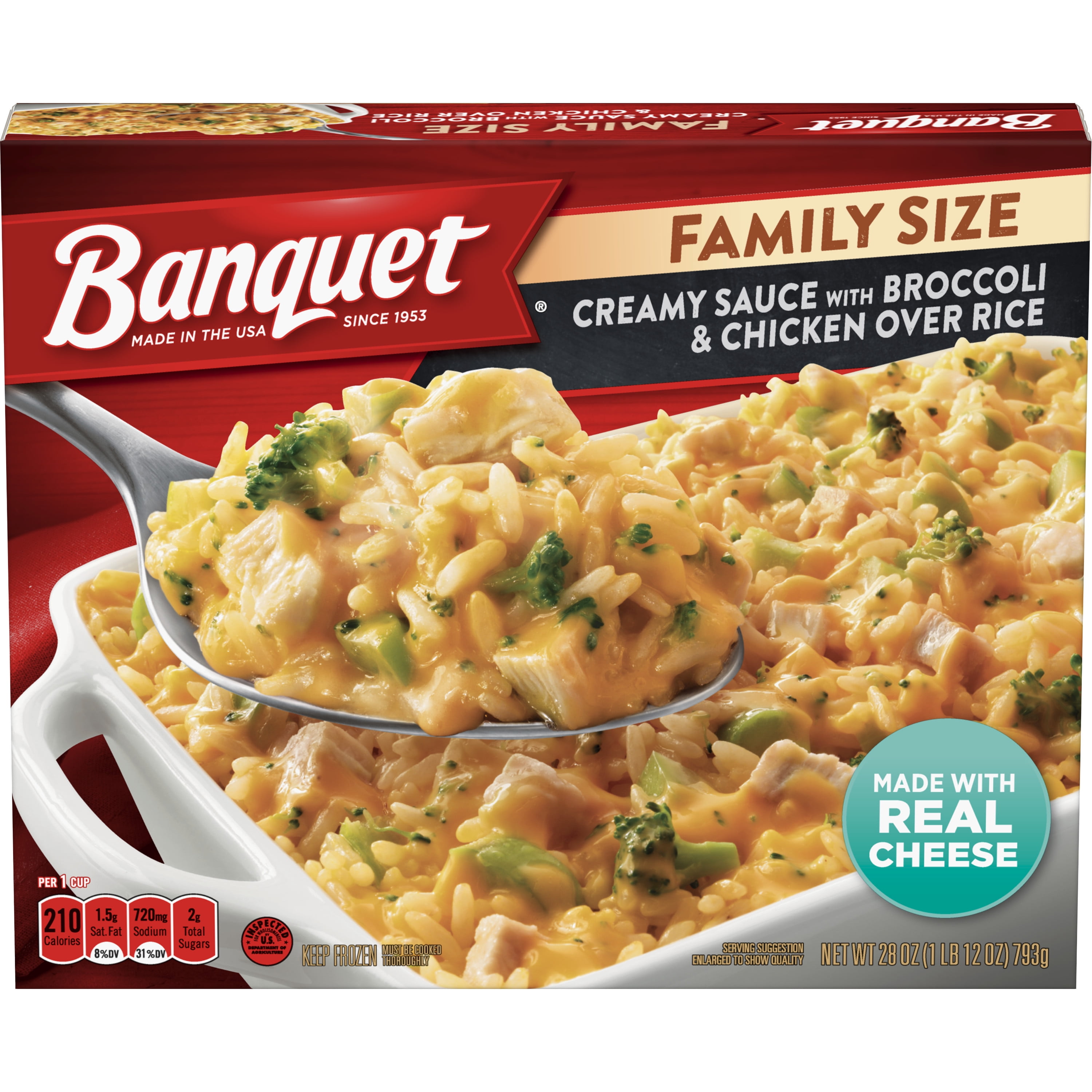 Banquet Family Size Creamy Sauce with Broccoli and Chicken Over Rice ...