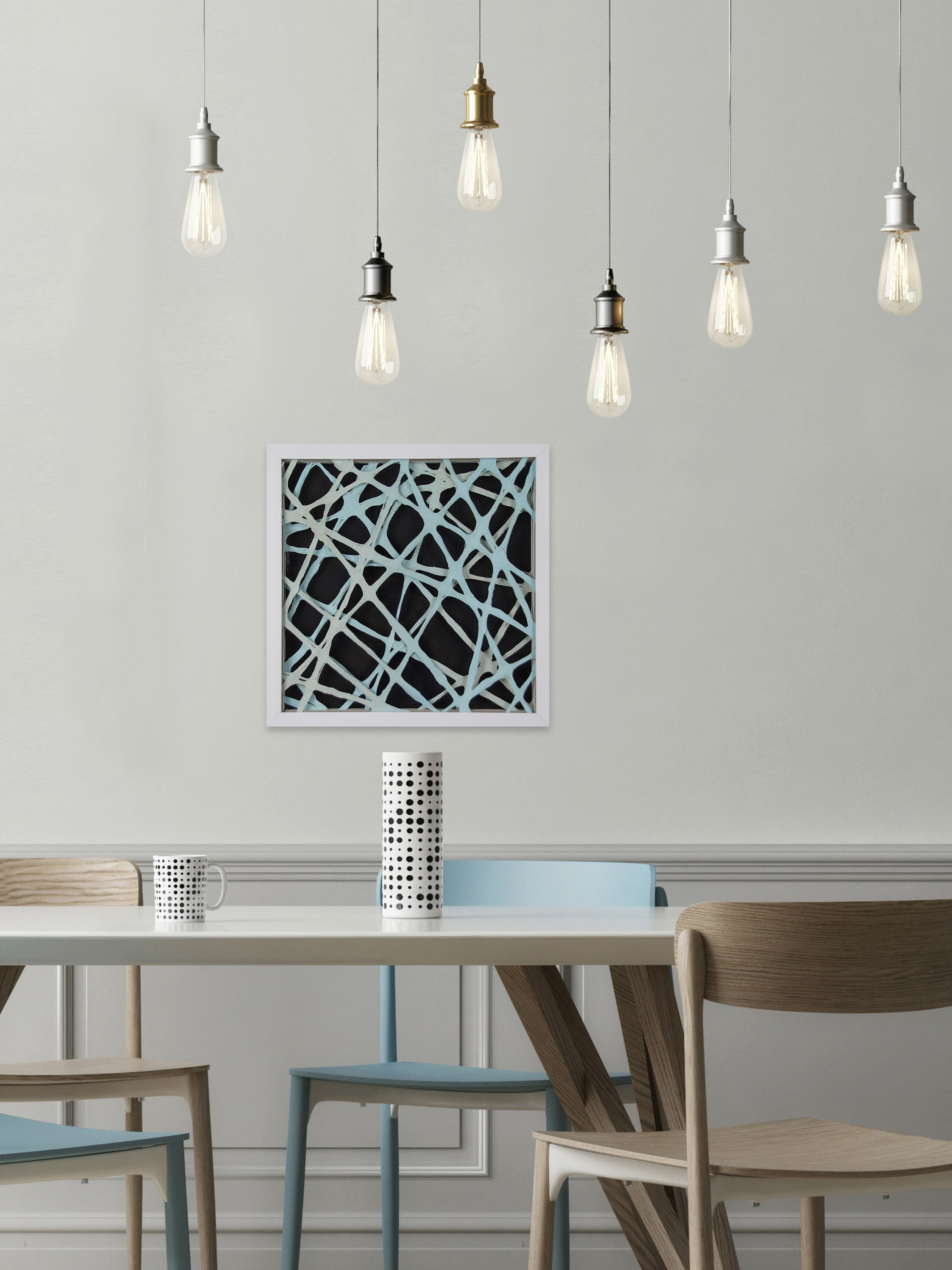 Teal Strands Paper Art