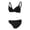 Black, variant on JSGEK Women Push Up Bra and Thong Set Plunge Neckline Adjustable Straps Intimate Lingerie for Bedroom Wear Black S