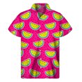 thumbnail image 4 of Nueva camisa hawaiana con estampado de sandía colorida, camisetas de verano, mangas cortas, camisa con botones y estampado de frutas en 3D, ropa para hombre, blusa con solapa, 4 of 5