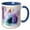 Blue/White, variant on 3drose, Image of Watercolor Painting of Violet Log Cabin with Flowers, 11oz Two-tone Red Mug
