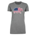 thumbnail image 2 of American Flag Bear Women's 4th of July T-shirts, Graphic Tees for Ladies - Heather Grey MH200WPATRIOT S1 3XL, 2 of 3