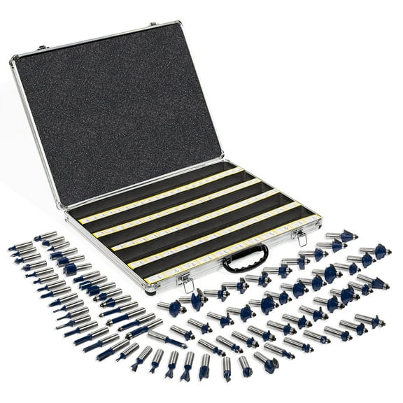 STARK USA Router Bit Set 80 Piece Tungsten Carbide 1/2 inch Shank Set Tool Carbon Steel Woodworking