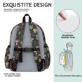 thumbnail image 5 of Mushroom and Fern Black Pattern Backpack for School, Cute School Bag with Adjustable Shoulder Straps and Padded Back, 13.4"x11"x4.7", 5 of 5