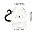 thumbnail image 3 of Tasse à Café et à Lait en Verre Isolée contre les Hautes Températures, Conception de Style Borosilicate à Double Paroi, Vaisselle de Boisson Transparente Résistante à la Chaleur pour la Maison et le Bureau, Cadeau Mignon Style Dessin Animé, 10x10x8,5 cm, Clair, 3 of 6
