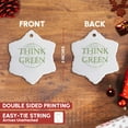 thumbnail image 3 of 3drose, Think Green Planet Earth- Environment- Ecology, 3 inch Snowflake Porcelain Ornament, 3 of 7